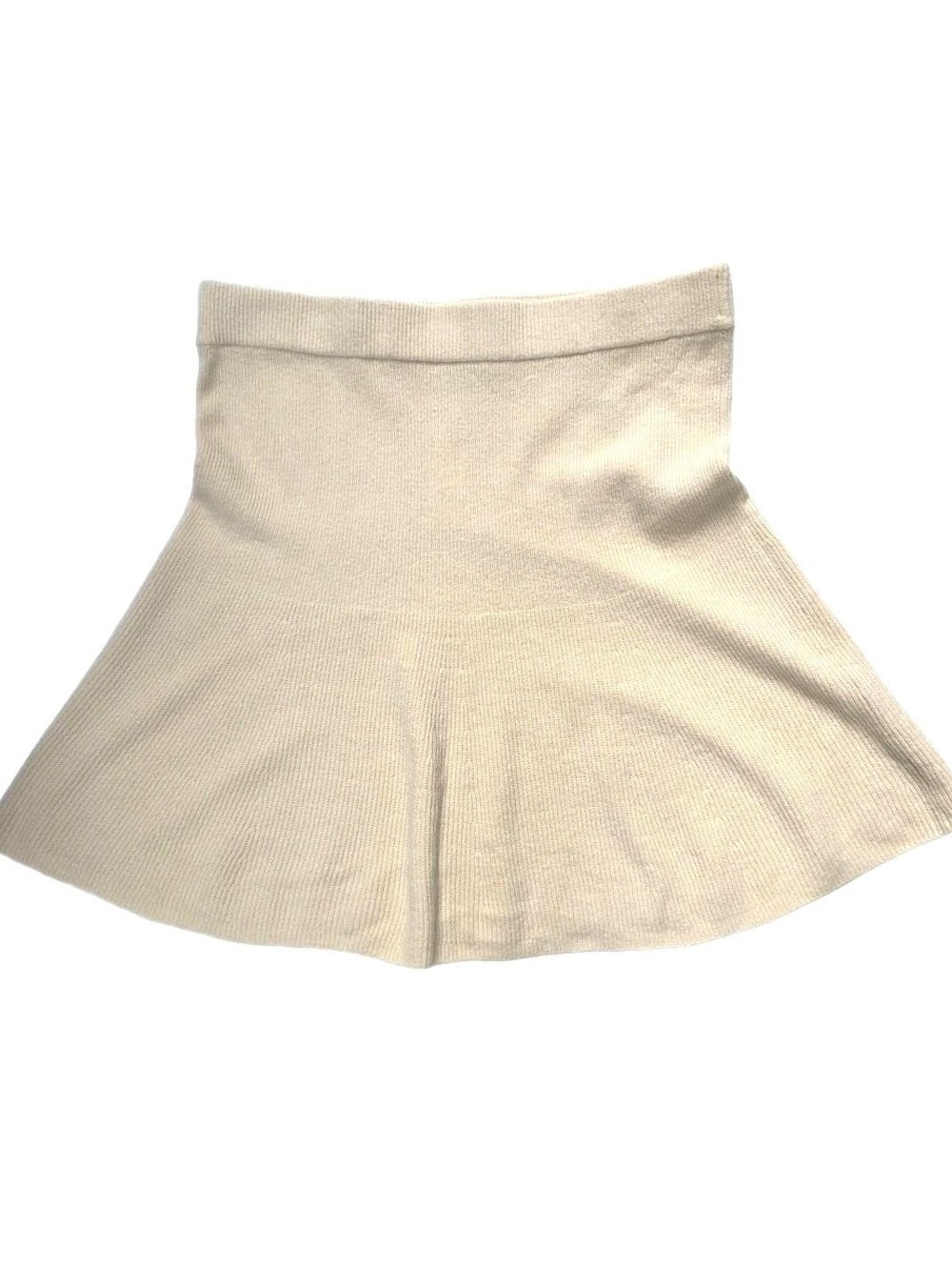 Gap Flared A-Line Mini Skirt Ribbed Knit Cream Pull On New With Tags Large/Tall - Picture 3 of 8